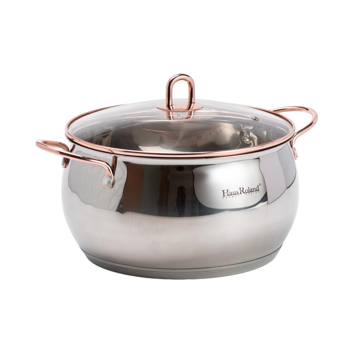 Набір каструль із кришками Haus Roland із нержавіючої сталі 6,1/2,6/3,6 л 6 предметів Сірий (5253522L) - фото 4 Набір каструль із кришками Haus Roland із нержавіючої сталі 6,1/2,6/3,6 л 6 предметів Сірий (5253522L) - фото 4