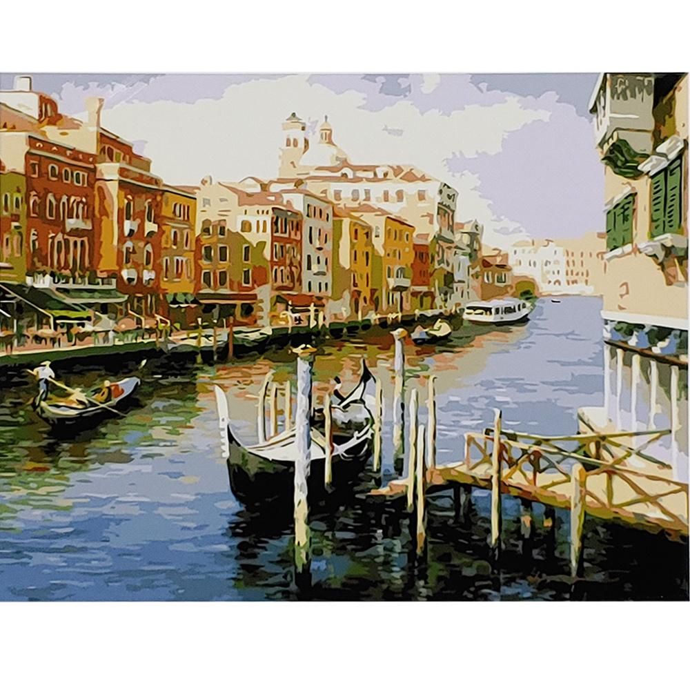 Картина по номерам Strateg Премиум На пристани в Италии 40x50 см (GS033)