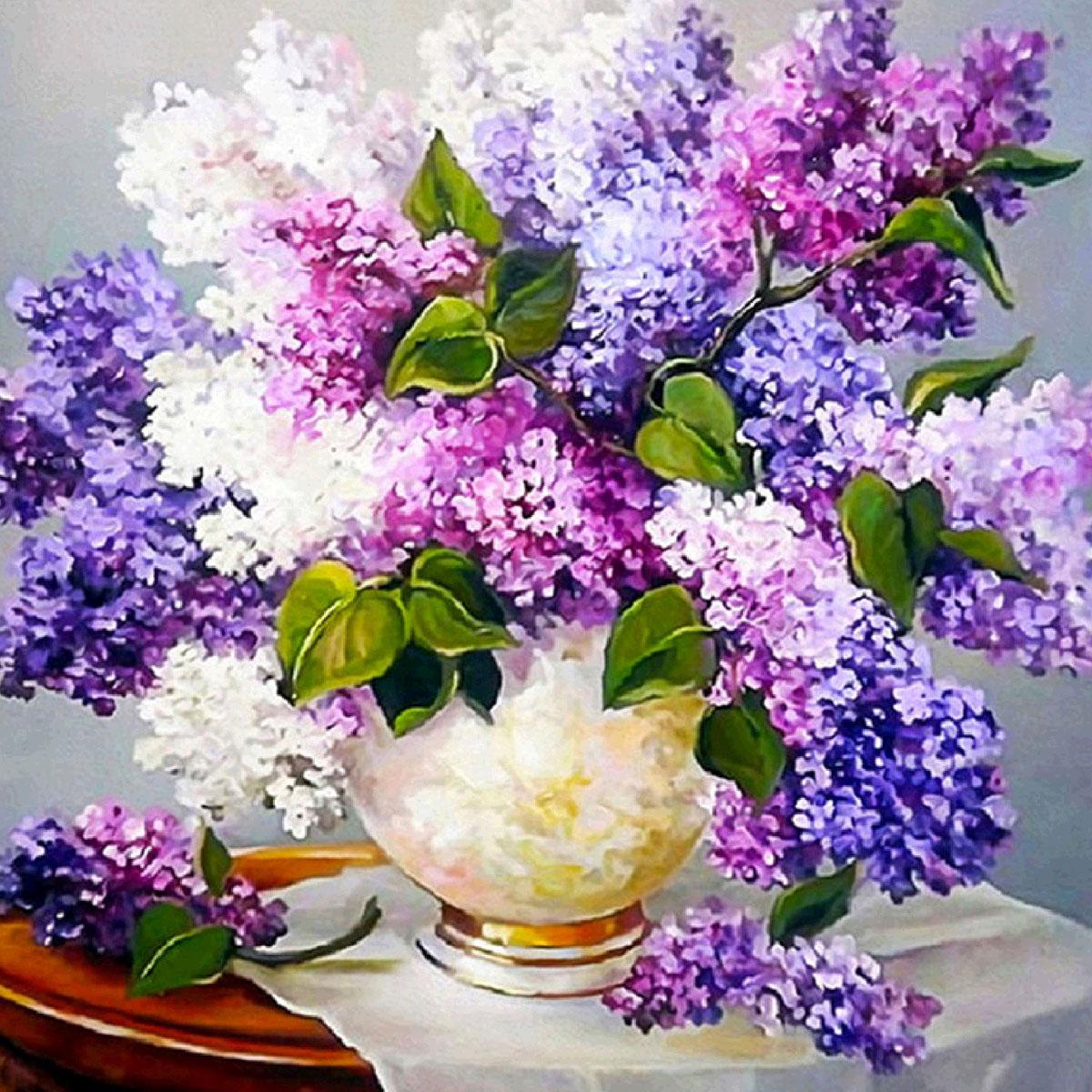 Алмазна мозаїка Santi Ароматний букет 40х50 см на підрамнику (954099)