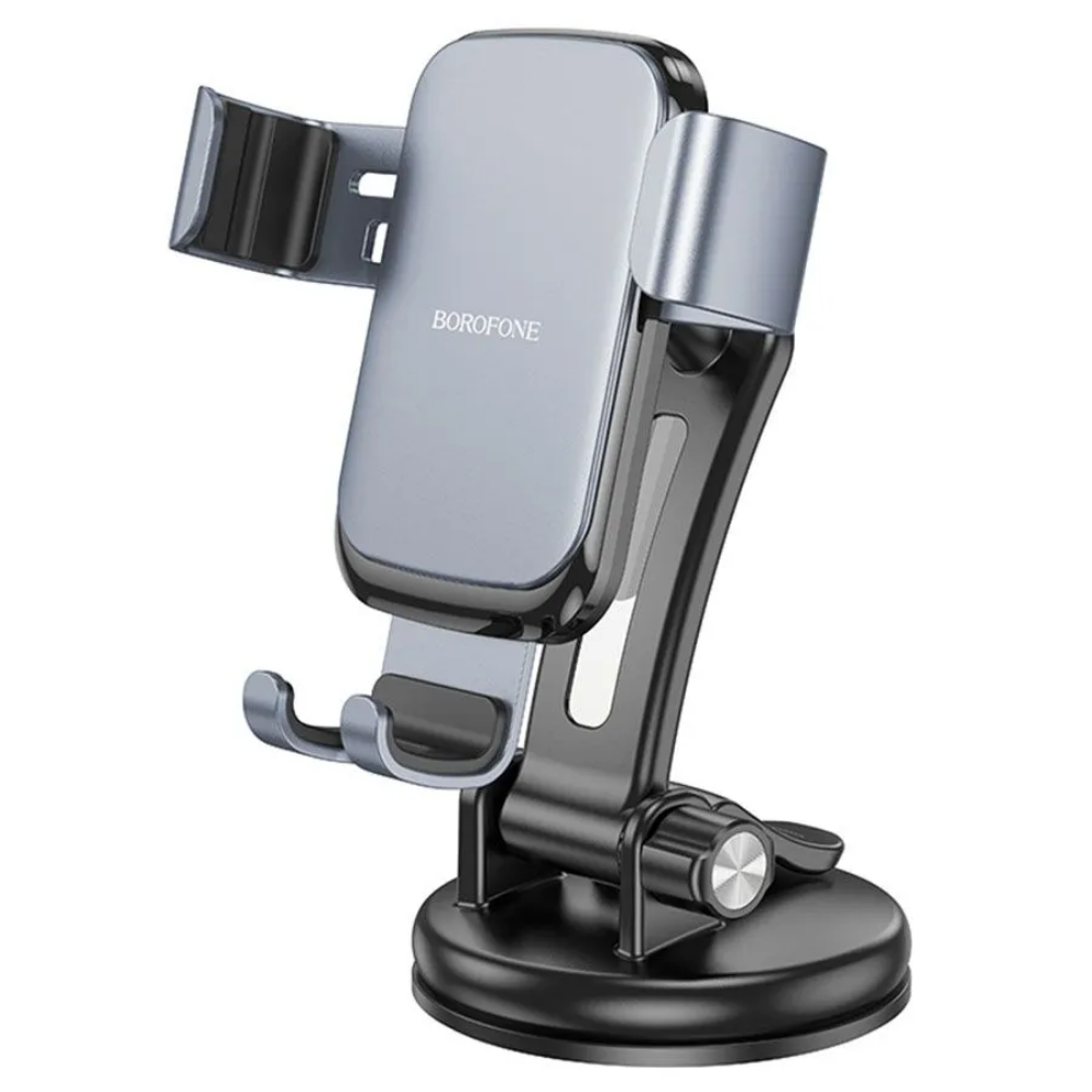 Держатель для телефона в машину Borofone на стекло/панель с присоской гравитационный Черный (BH95) Держатель для телефона в машину Borofone на стекло/панель с присоской гравитационный Черный (BH95)