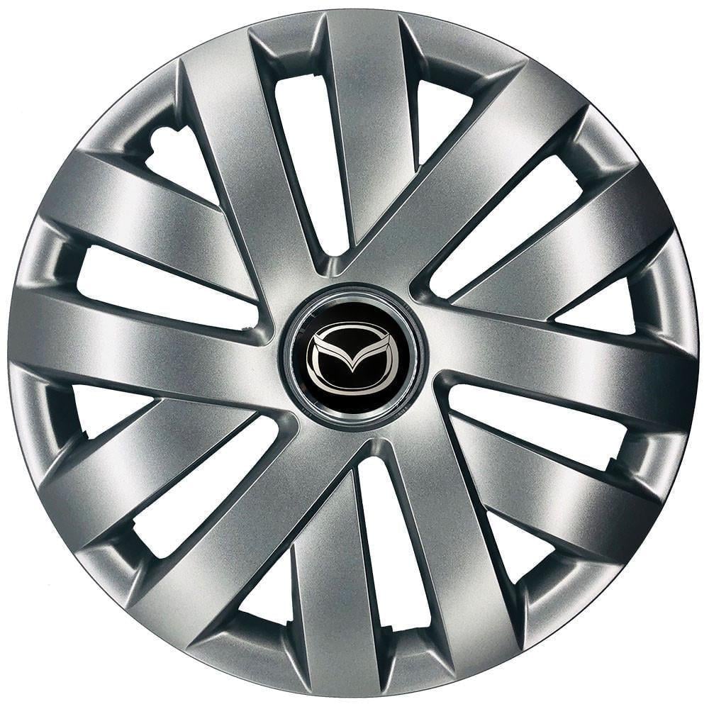 Колпаки SJS 315 з логотипом Mazda R15 4 шт. Серебристый (2654558121)