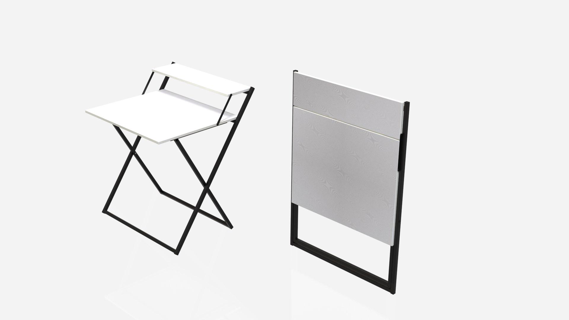 Стіл-трансформер Ferrum-decor Компакт 4 метал/ДСП 16 мм 750x790x720 мм Чорний/Білий (FRD-104690) - фото 5