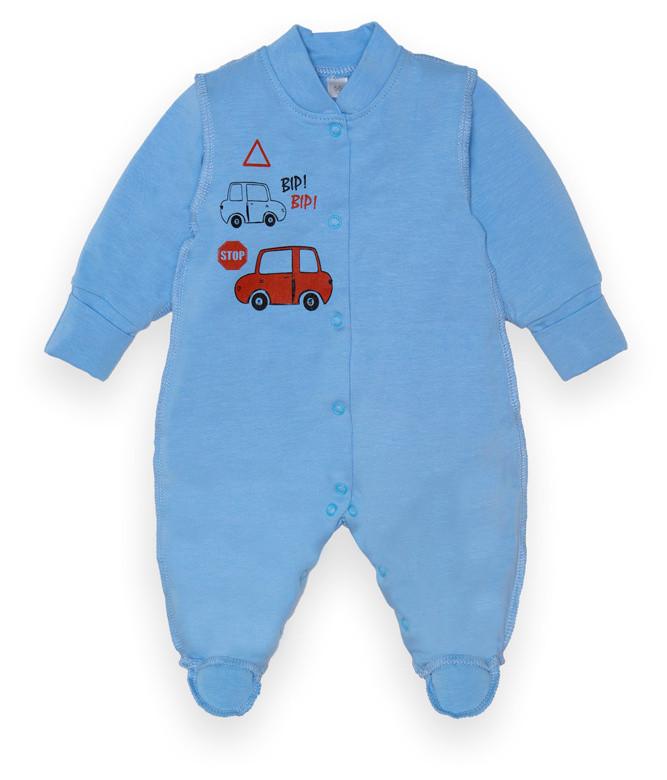 Комбинезон детский хлопковый для мальчика Gabbi КВ-22-2-22 56 см Голубой (13304)