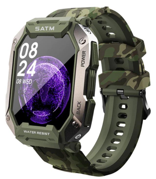 Розумний годинник чоловічий Uwatch Tank C20 Camouflage Green