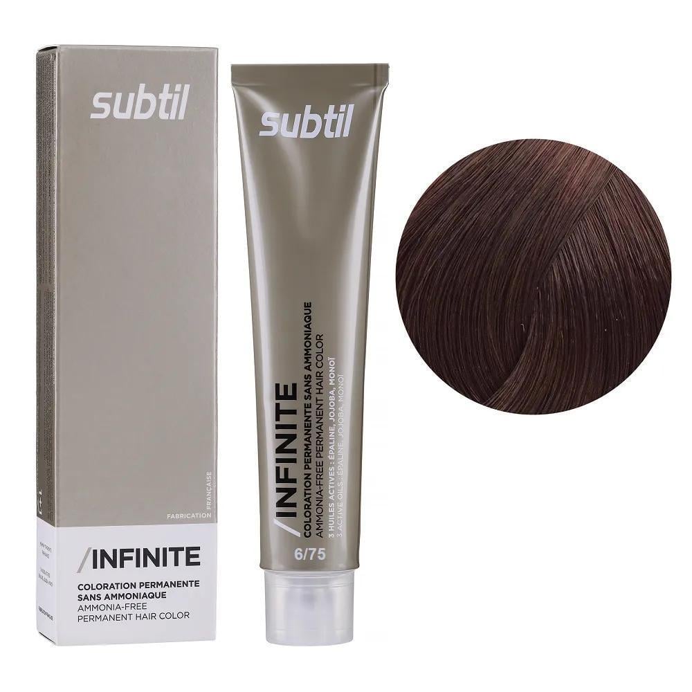 Крем-краска безаммиачная для волос Subtil Infinite Permanent Hair Color 6.75 Темный блондин каштановый красное дерево 60 мл