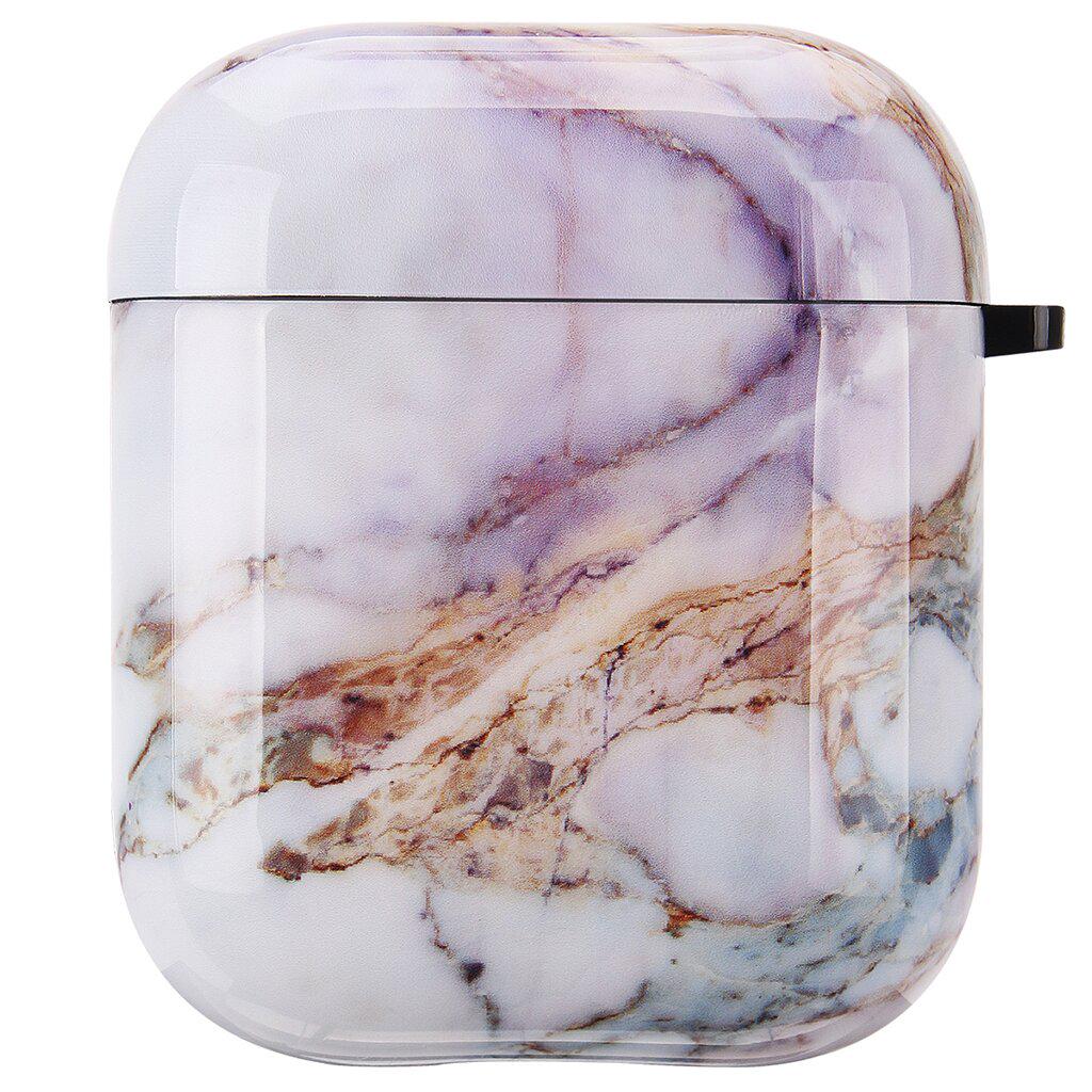 Дизайнерский чехол для Apple AirPods 1/2 Фиолетовый мрамор (556)