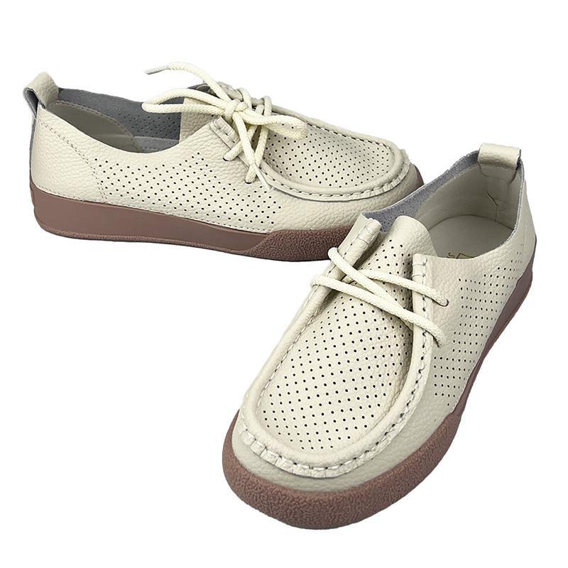 Мокасины женские перфорированная кожа 7035-1 р. 38 24,5 см Бежевый - фото 2 Мокасины женские перфорированная кожа 7035-1 р. 38 24,5 см Бежевый - фото 2