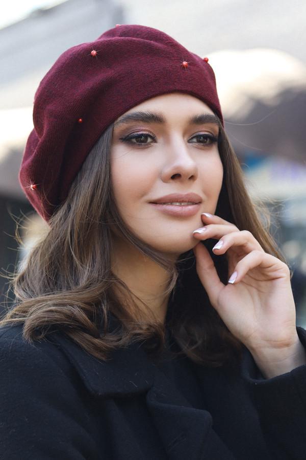 Берет с жемчужинами Braxton Алеста женская Бордовый (6071)