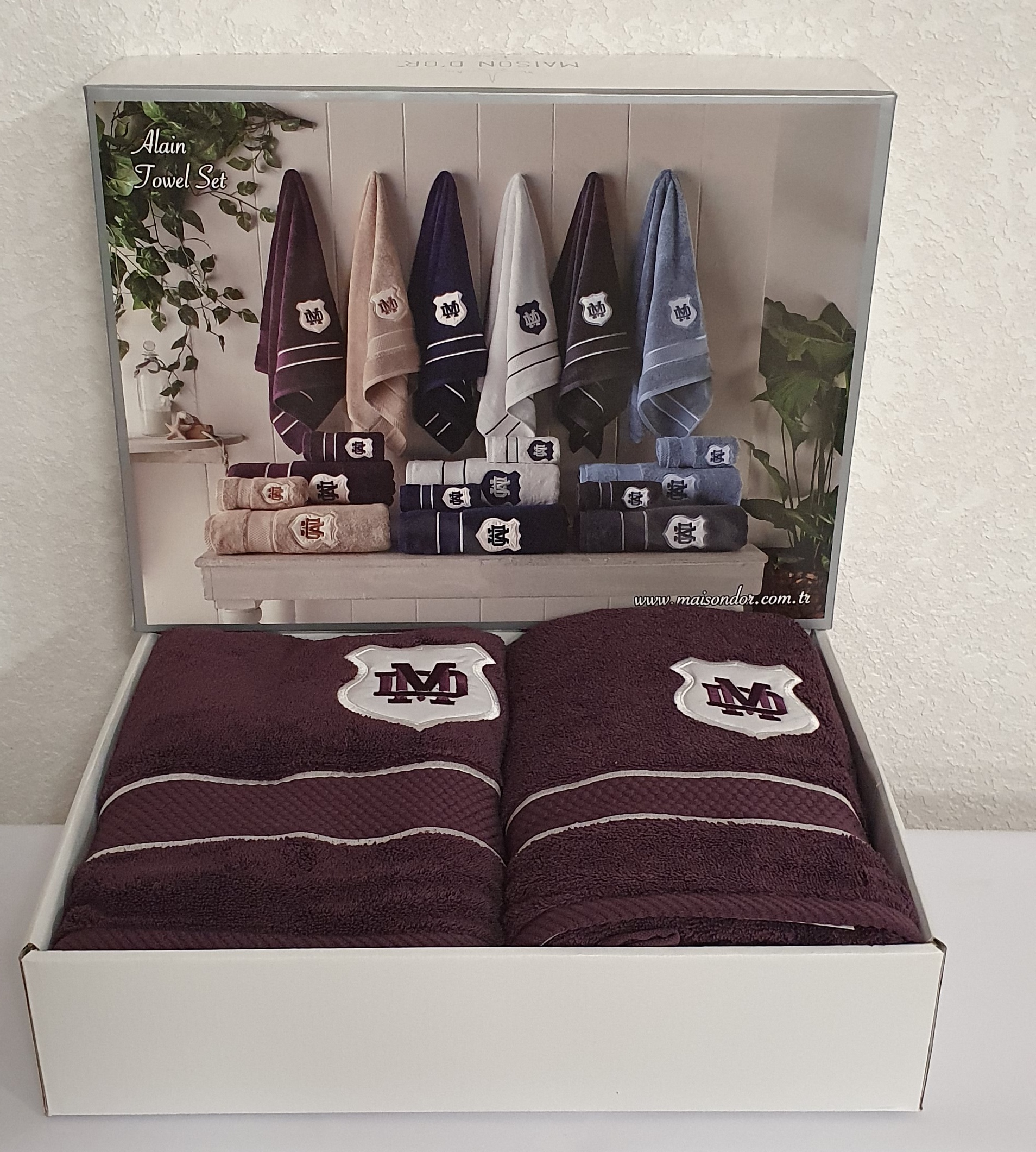 Набір рушників Maison D'or 3 шт. Alain Purple (03MD13NABC26Alain Purple) - фото 2 Набір рушників Maison D'or 3 шт. Alain Purple (03MD13NABC26Alain Purple) - фото 2