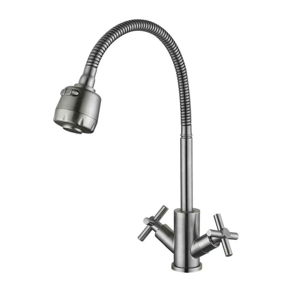 Змішувач для кухні Wezer VAL4D-10 з рефлекторним виливом нержавіюча сталь