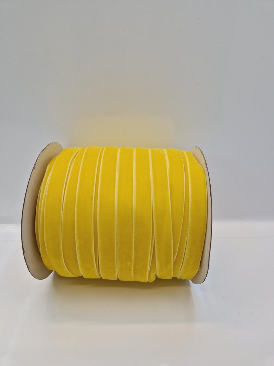 Лента бархатная 1 см Желтый (2112799353)