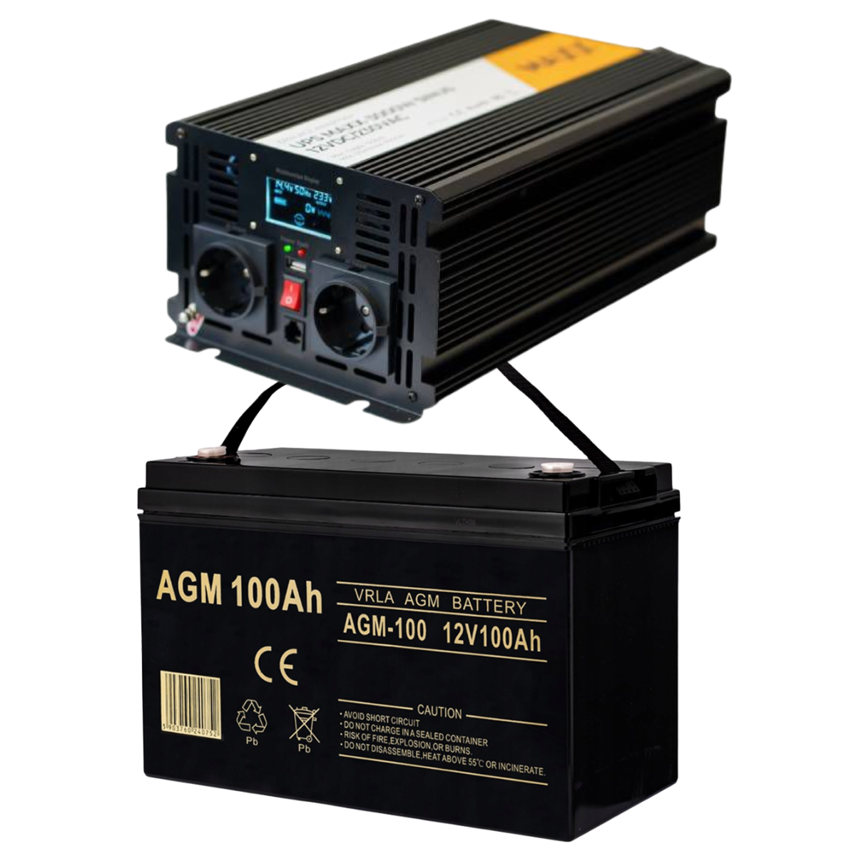 Источник бесперебойного питания с инвертором 4SUN MAXX SINUS 3000W и аккумулятором VOLT AGM 100 Ah/зарядка 20А (leo-140905)