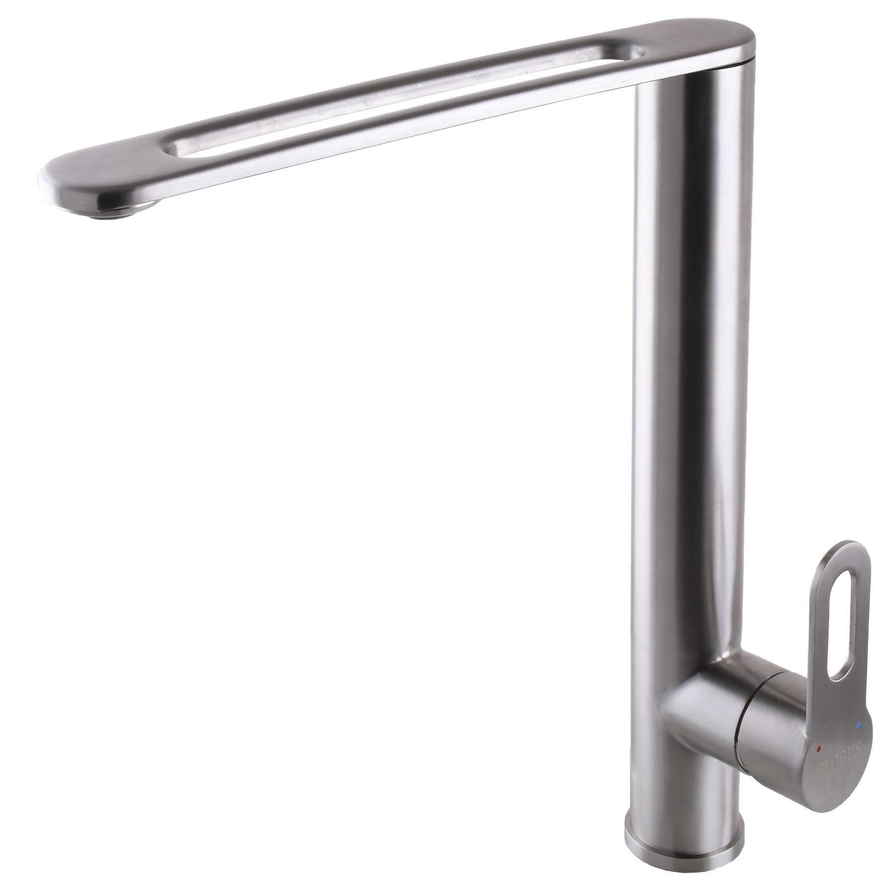 Кран на кухню Globus Lux нержавіюча сталь Сатин (20888)