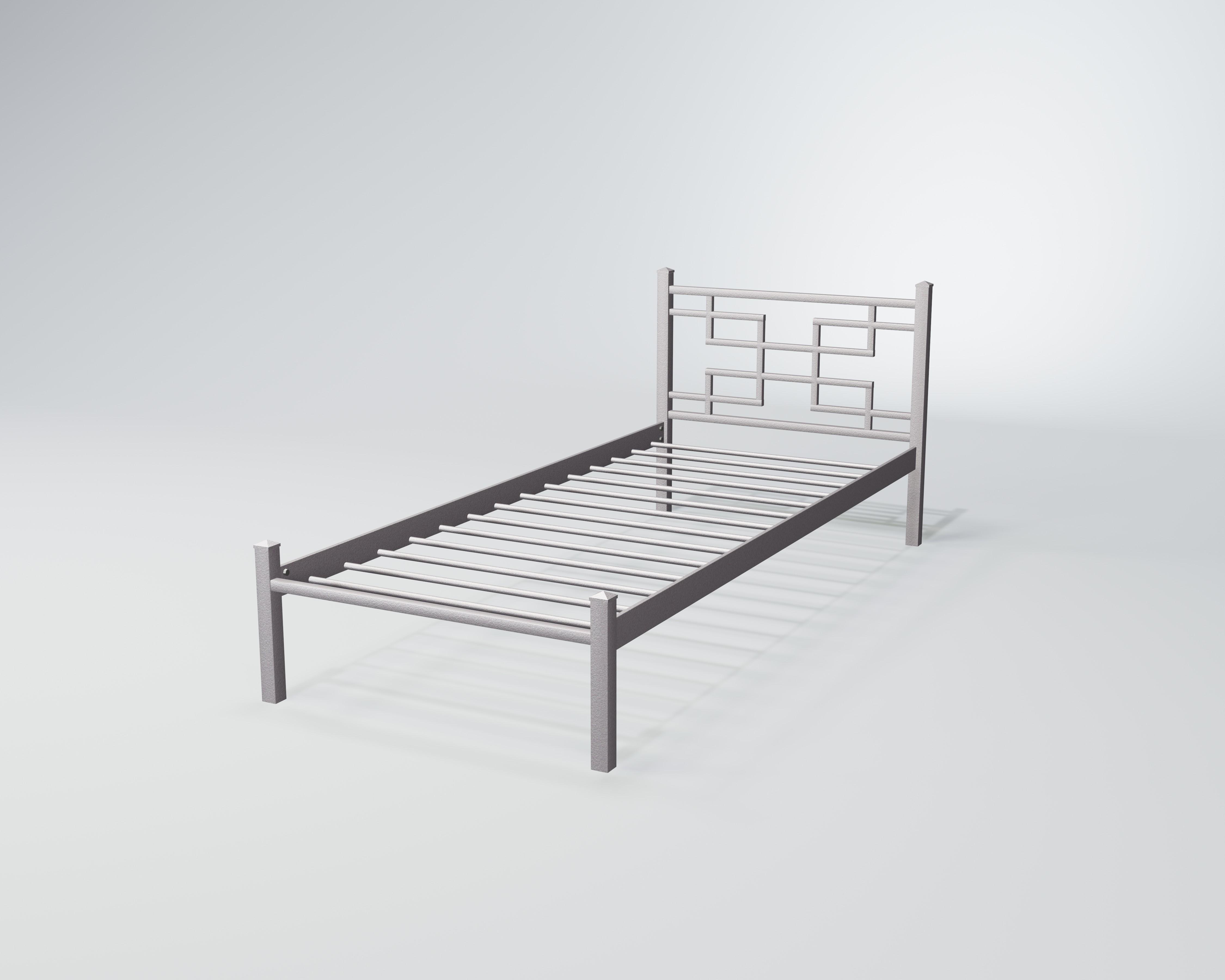 Кровать металлическая Фавор Мини 80x200 см Серебро белое