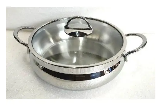 Кастрюля-сотейщик OMS из нержавеющей стали с крышкой для газа и индукции 3,2 л (2031-L-3.2)