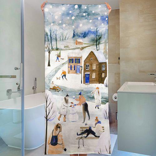 Рушник пляжний Presentville Зимові забави 150x70 см (PLB_25NG006) - фото 3 Рушник пляжний Presentville Зимові забави 150x70 см (PLB_25NG006) - фото 3