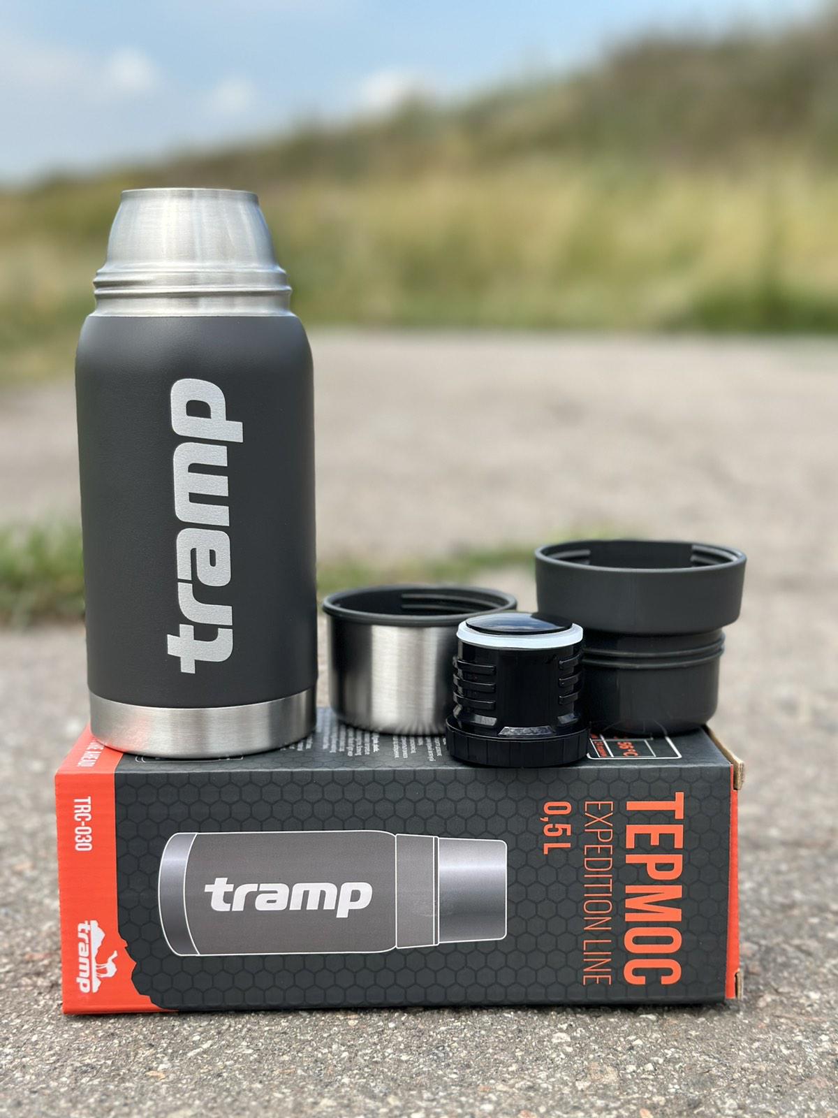 Термос для напитков Tramp expeditio с нержавейки держит 24 ч. 0,5 л (TRC-030-grey) - фото 3 Термос для напитков Tramp expeditio с нержавейки держит 24 ч. 0,5 л (TRC-030-grey) - фото 3