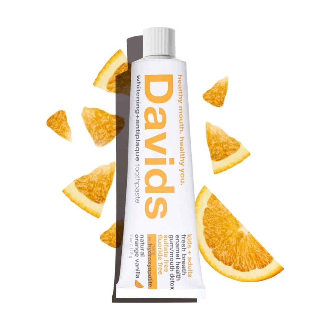 Зубна паста преміальна відбілююча без фтору Davids Natural Orange Vanilla 149 г