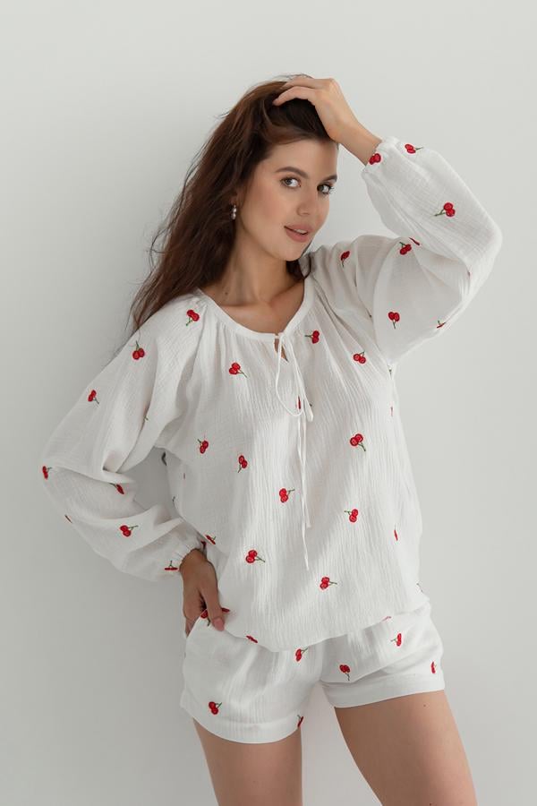 Рубашка с вышивкой Forli из муслина XL/XXL Cherry (ML0085-38-60) - фото 2