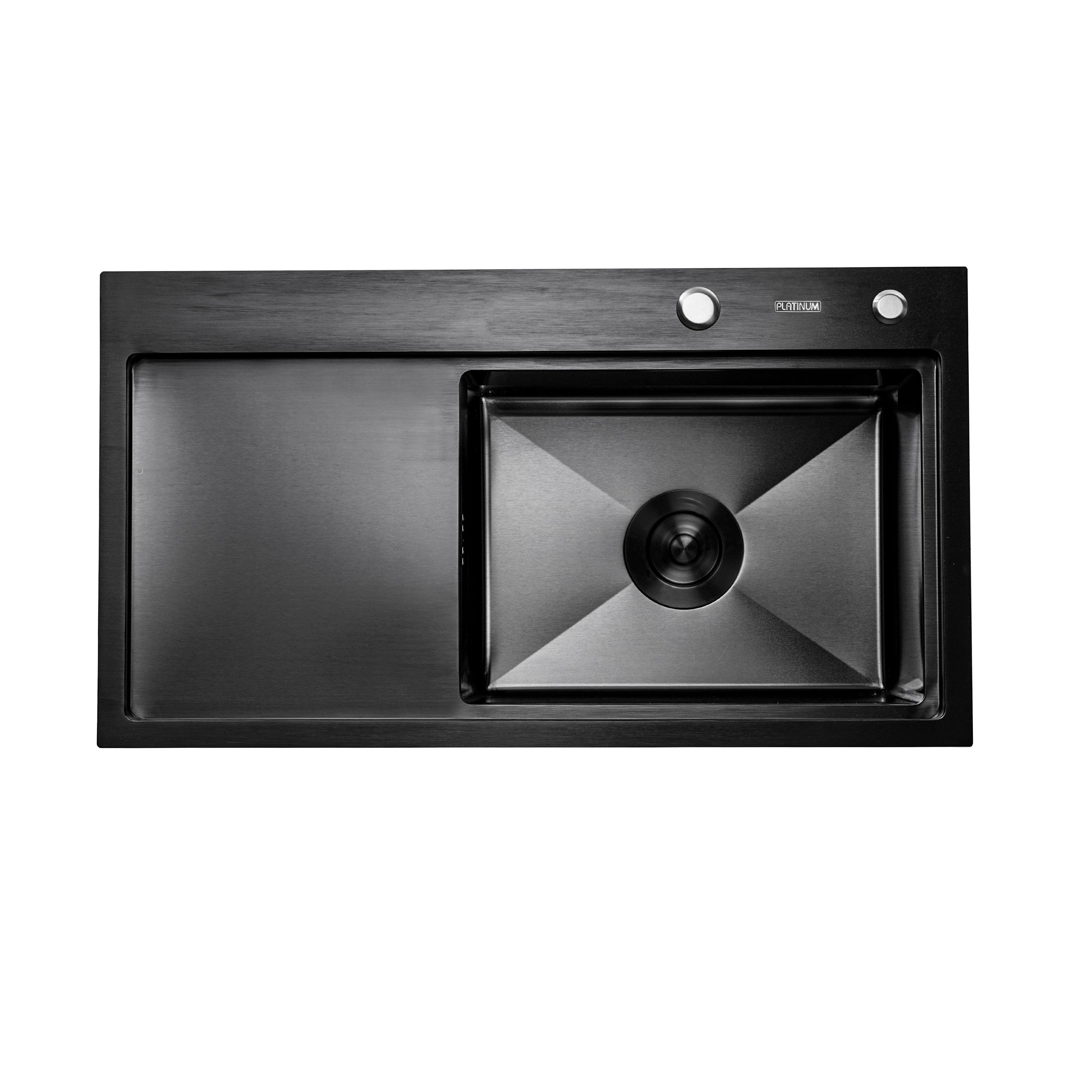 Мойка кухонная Platinum PLS-A32274 прямоугольная из нержавеющей стали 780x430 мм (152398)