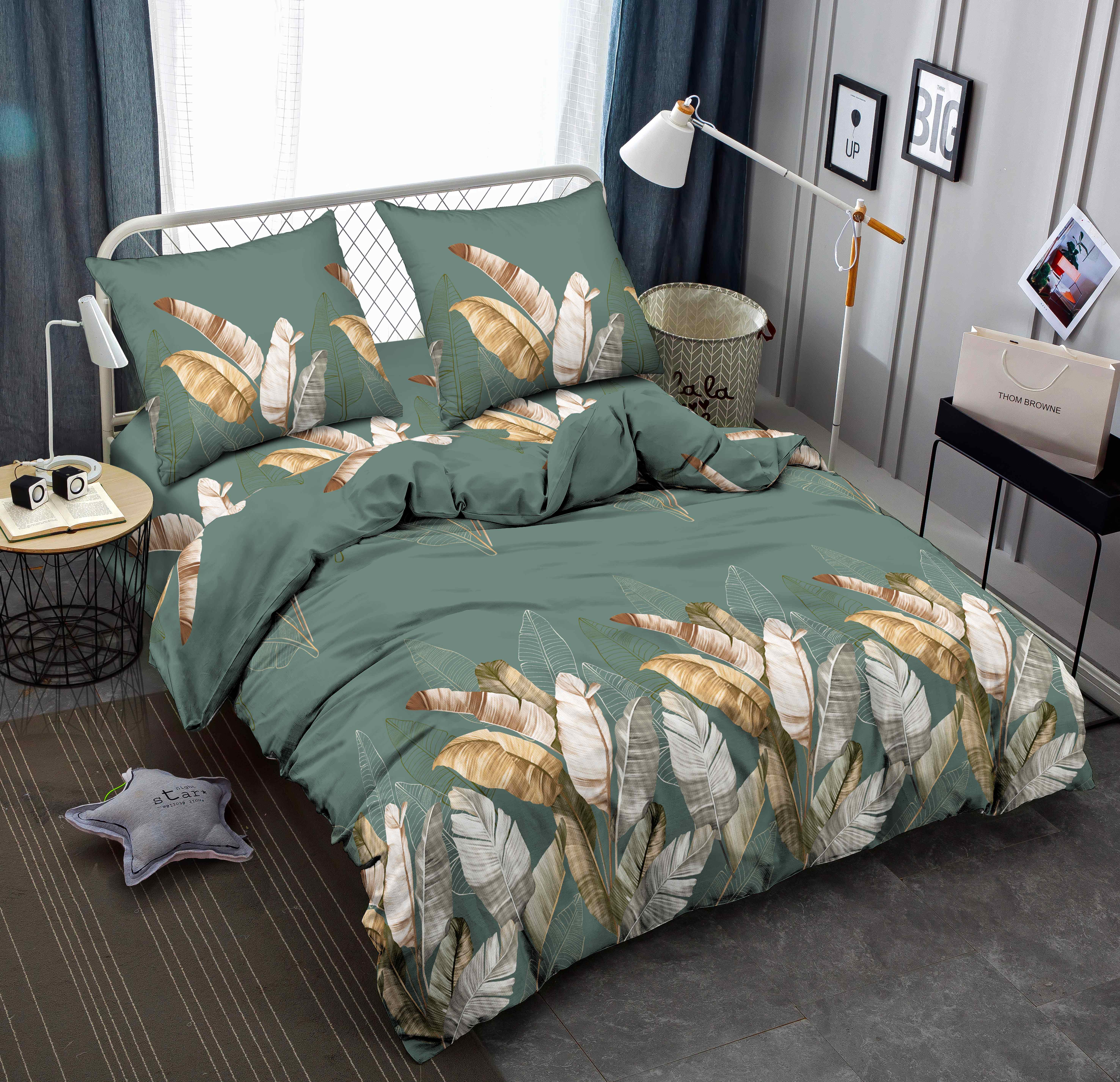 Комплект постельного белья Zastelli J1750-11 Золотые листья жатка двуспальный 175х210 см Разноцветный (22103)