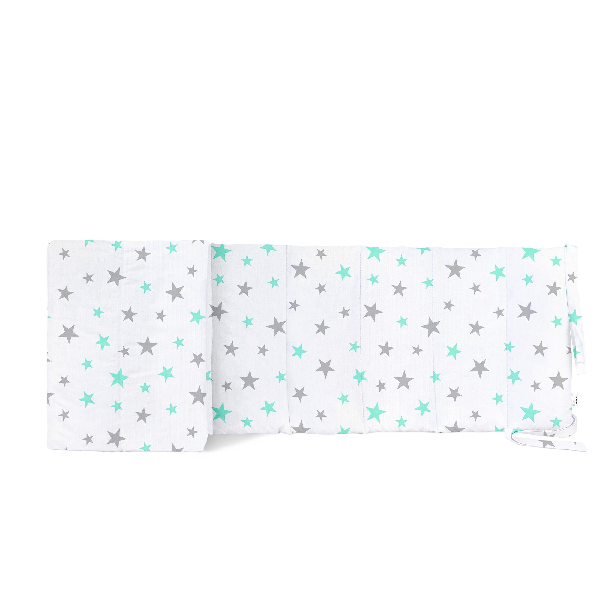 Бортик Cosas в дитяче ліжечко 180х30 см Starsfall Mint Grey (4822052062593)