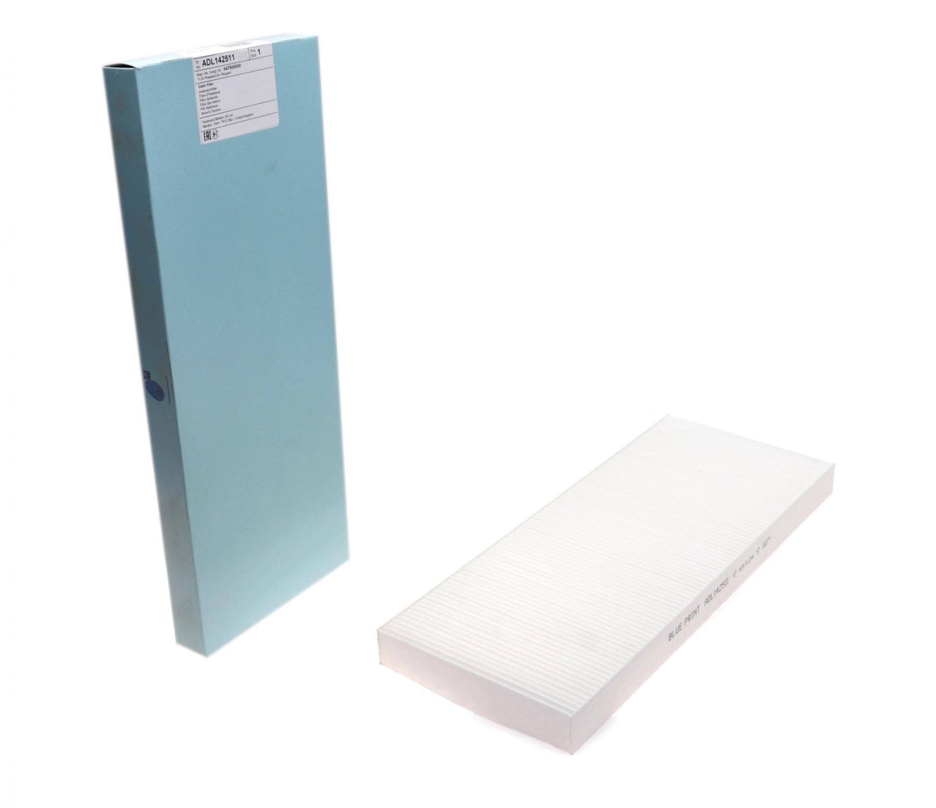 Фильтр салона BLUE PRINT для Fiat Scudo/Peugeot Expert 1,6D/1,9D/2,0HDi/JTD 96- (ADL142511)