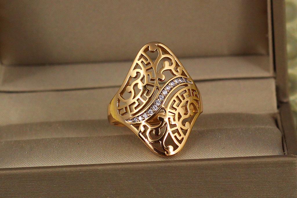 Кольцо Xuping Jewelry муссон р. 19 Золотистый (26973506)