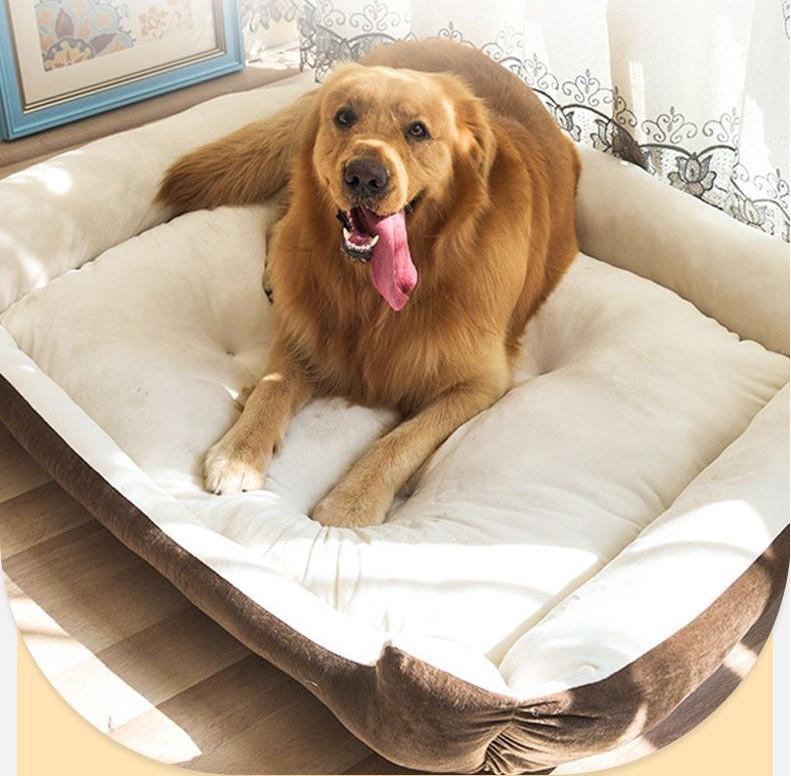 Лежанка с прикусной веревкой для собак 70х55 см Коричневый (1C0633)