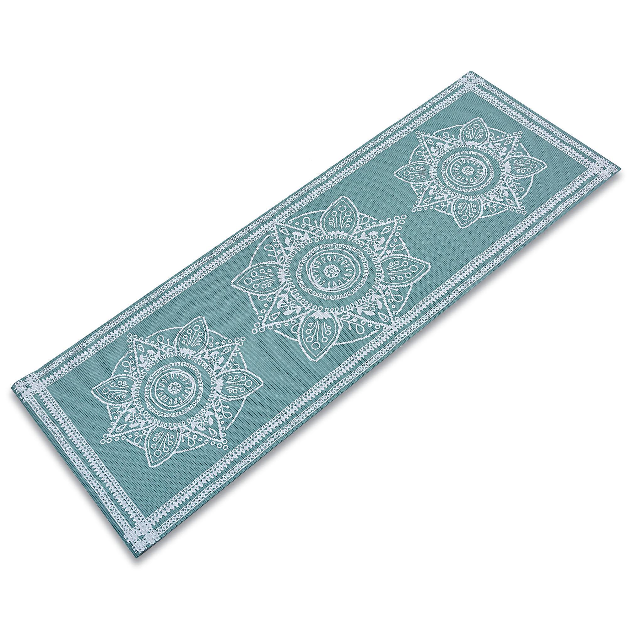 Коврик для йоги и фитнеса SP-Planeta FLOWER FI-8377 1,73х0,61 м x 6 мм Mint (220723)