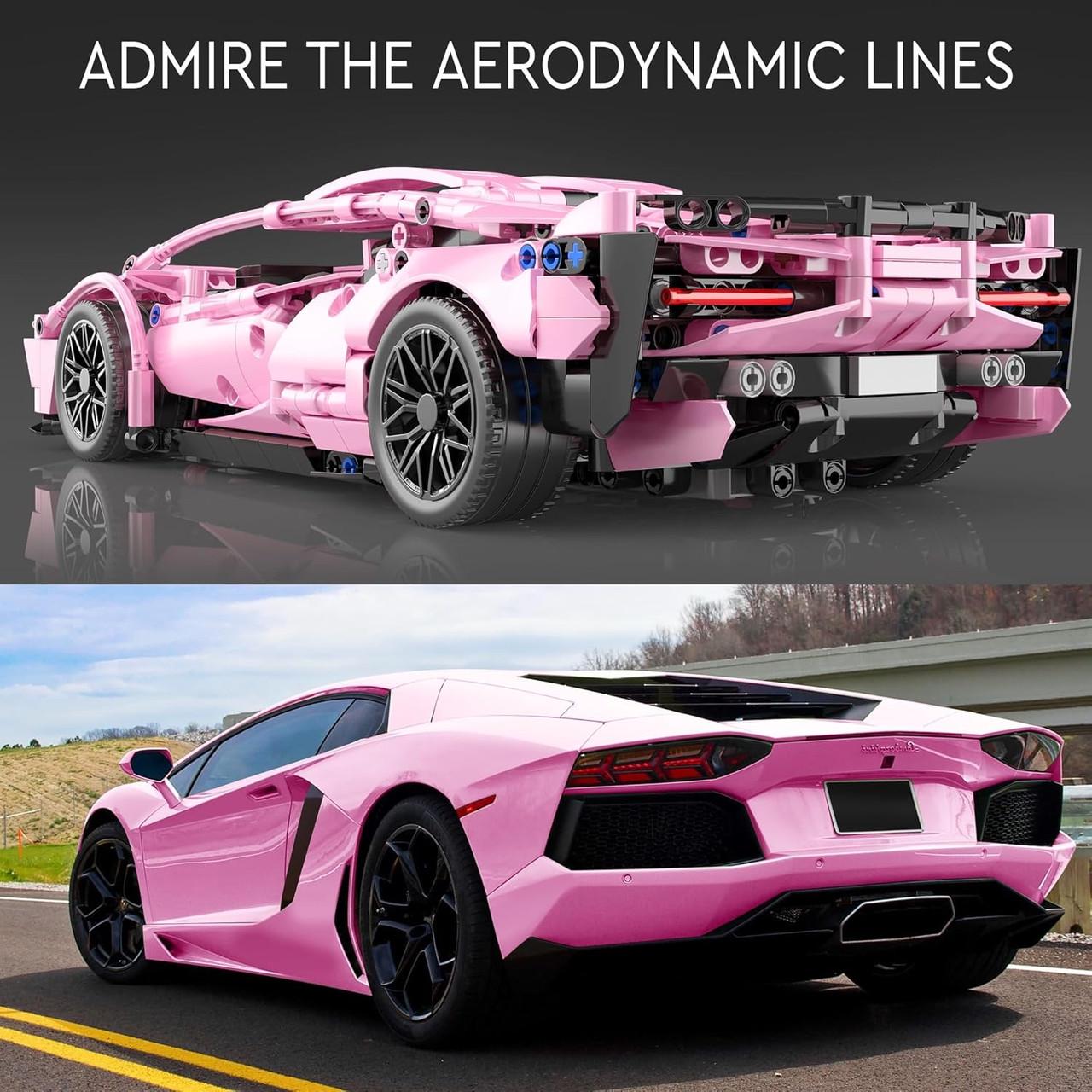 Конструктор автомобильный Lamborghini Sian 1316 дет. Розовый - фото 3