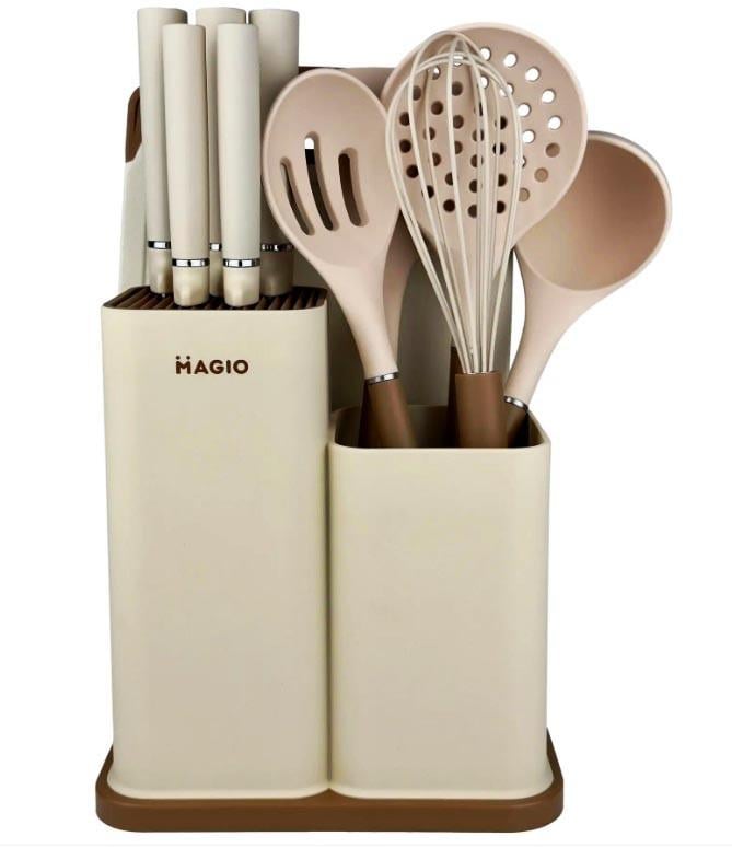 Набор кухонных принадлежностей Magio MG-1097 силиконовые 12 предметов Бежевый (2098575211)
