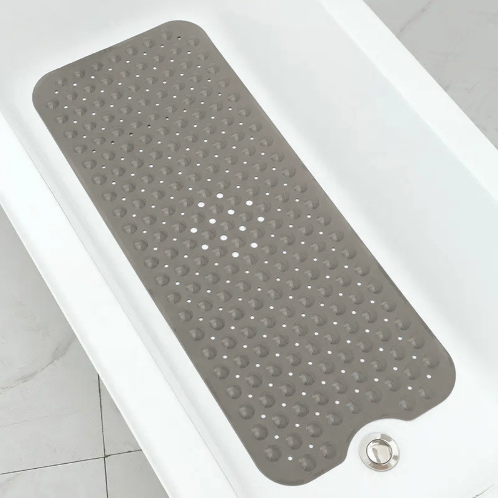 Коврик для ванной комнаты и душа антискользящий массажный для тела силиконовый с присосками 40х100 см Коричневый