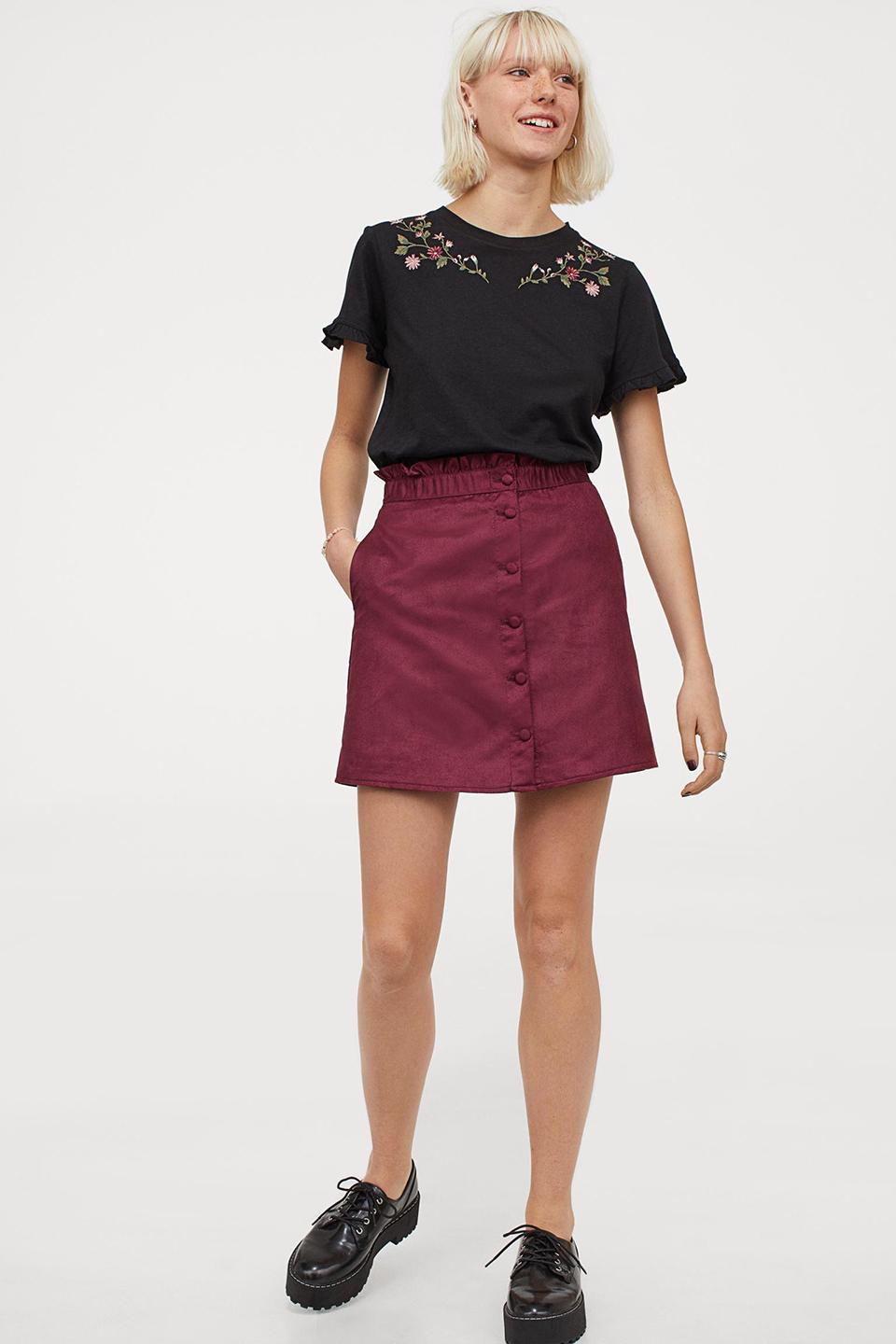 Юбка H&M р. 38 Бордовый (674052005b39)