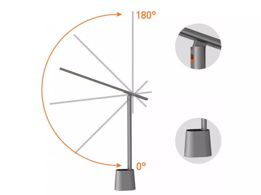 Настольная лампа светодиодная BASEUS Smart Eye Series Charging Folding Smart Light Grey (BS111) - фото 3 Настольная лампа светодиодная BASEUS Smart Eye Series Charging Folding Smart Light Grey (BS111) - фото 3