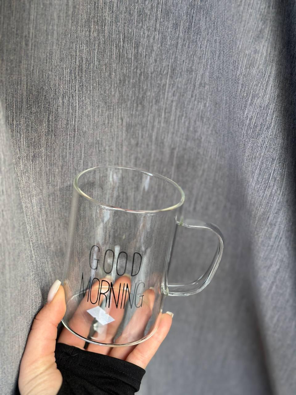 Чашка Olens Good Morning скляна 470 мл Прозорий (24974192) - фото 2 Чашка Olens Good Morning скляна 470 мл Прозорий (24974192) - фото 2