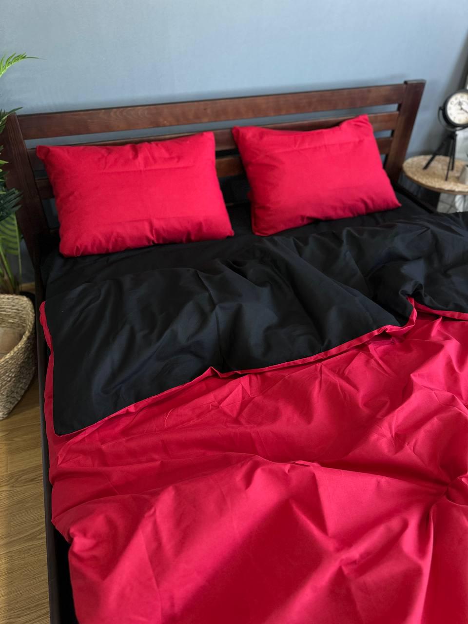 Комплект постільної білизни Однотонна бавовняний полуторний 150х220/70х70 см Чорний (26557600) - фото 1 Комплект постільної білизни Однотонна бавовняний полуторний 150х220/70х70 см Чорний (26557600) - фото 1