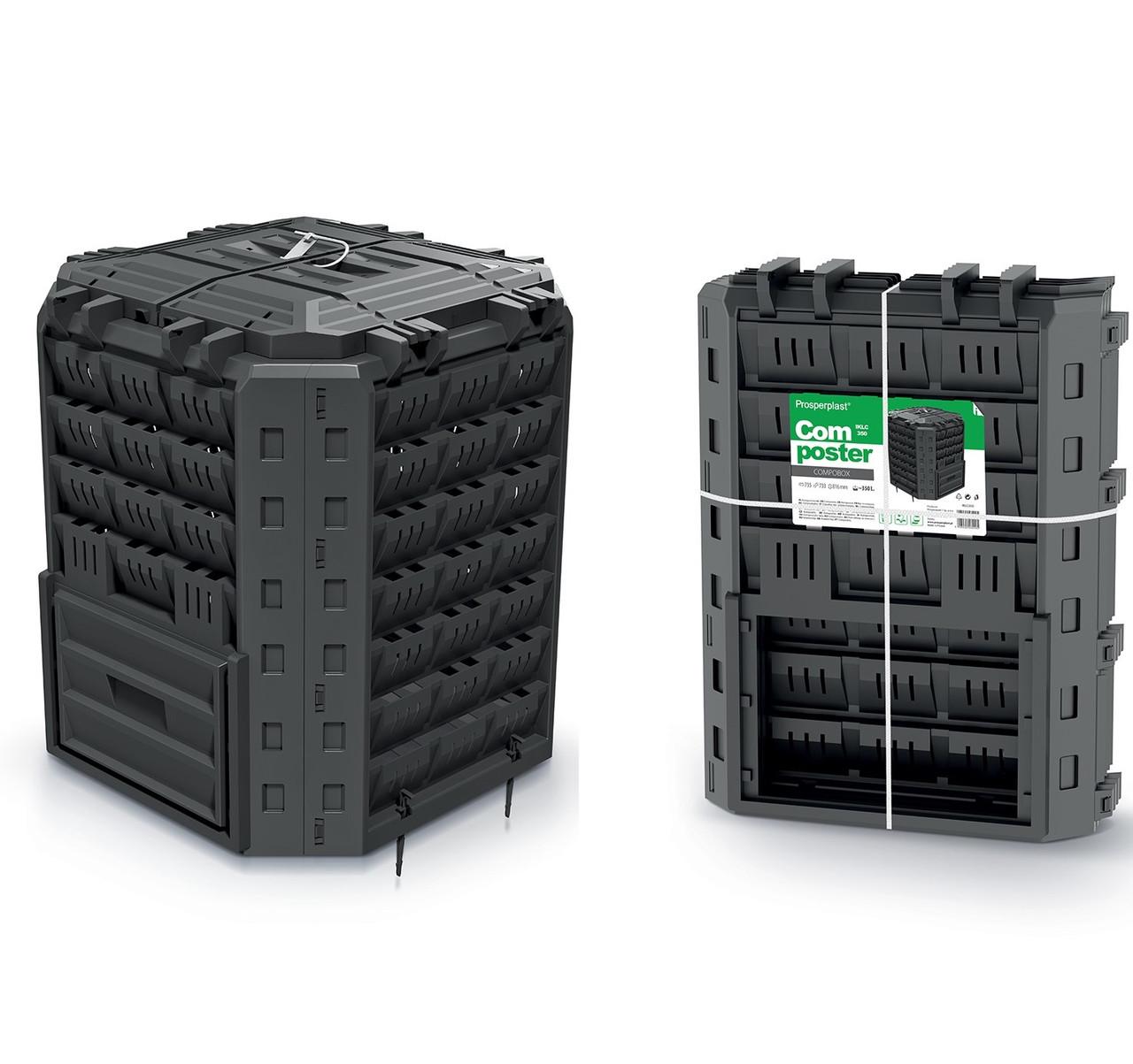 Компостер садовий Prosperplast COMPOBOX пластиковий 350 л (IKLC350C) - фото 3