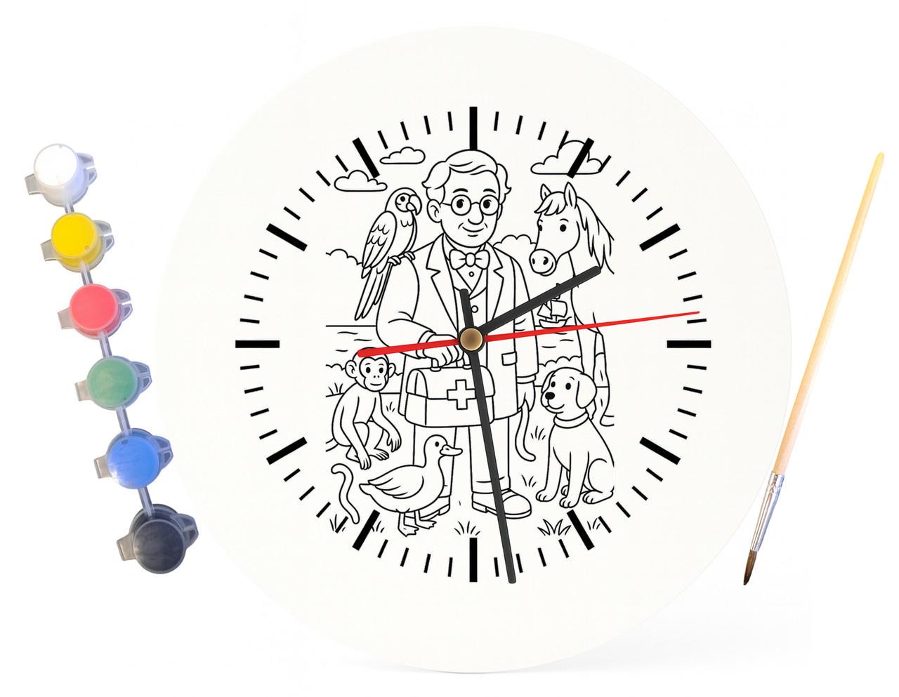 Детский набор для творчества часы-раскраска Доктор Дулиттл по мотивам книги Гью Лофтинг 30 см (Г0004) - фото 3