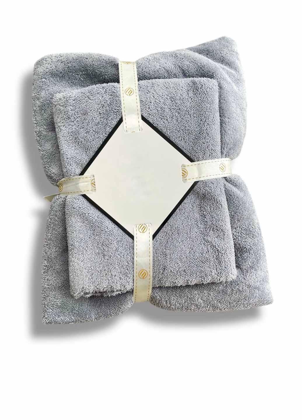 Комплект однотонных полотенец микрофибра 2 шт. (21-6) - фото 1