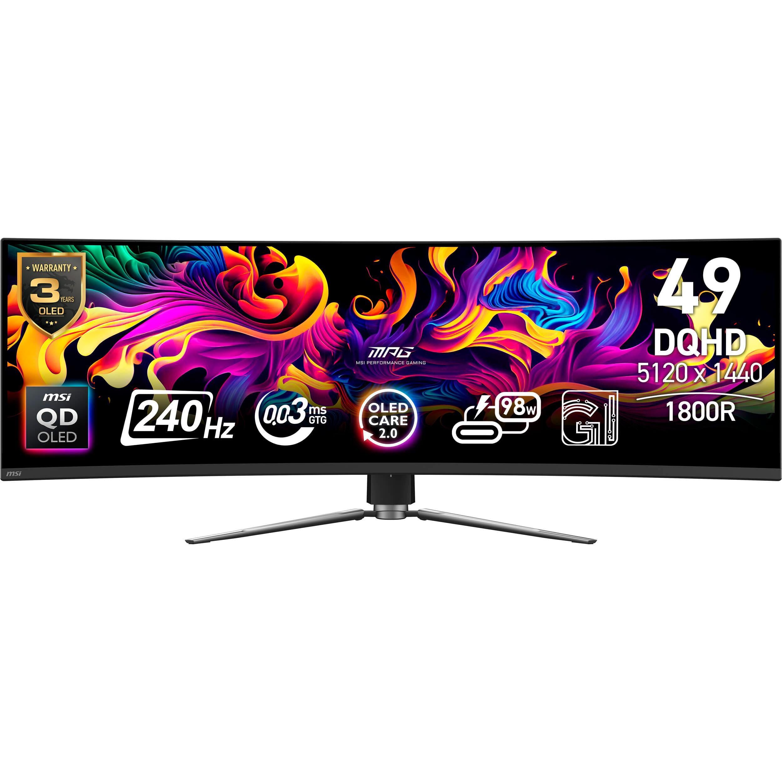 Монитор игровой изогнутый MSI MPG 491CQPX QD-OLED USB-C Black (36943999)