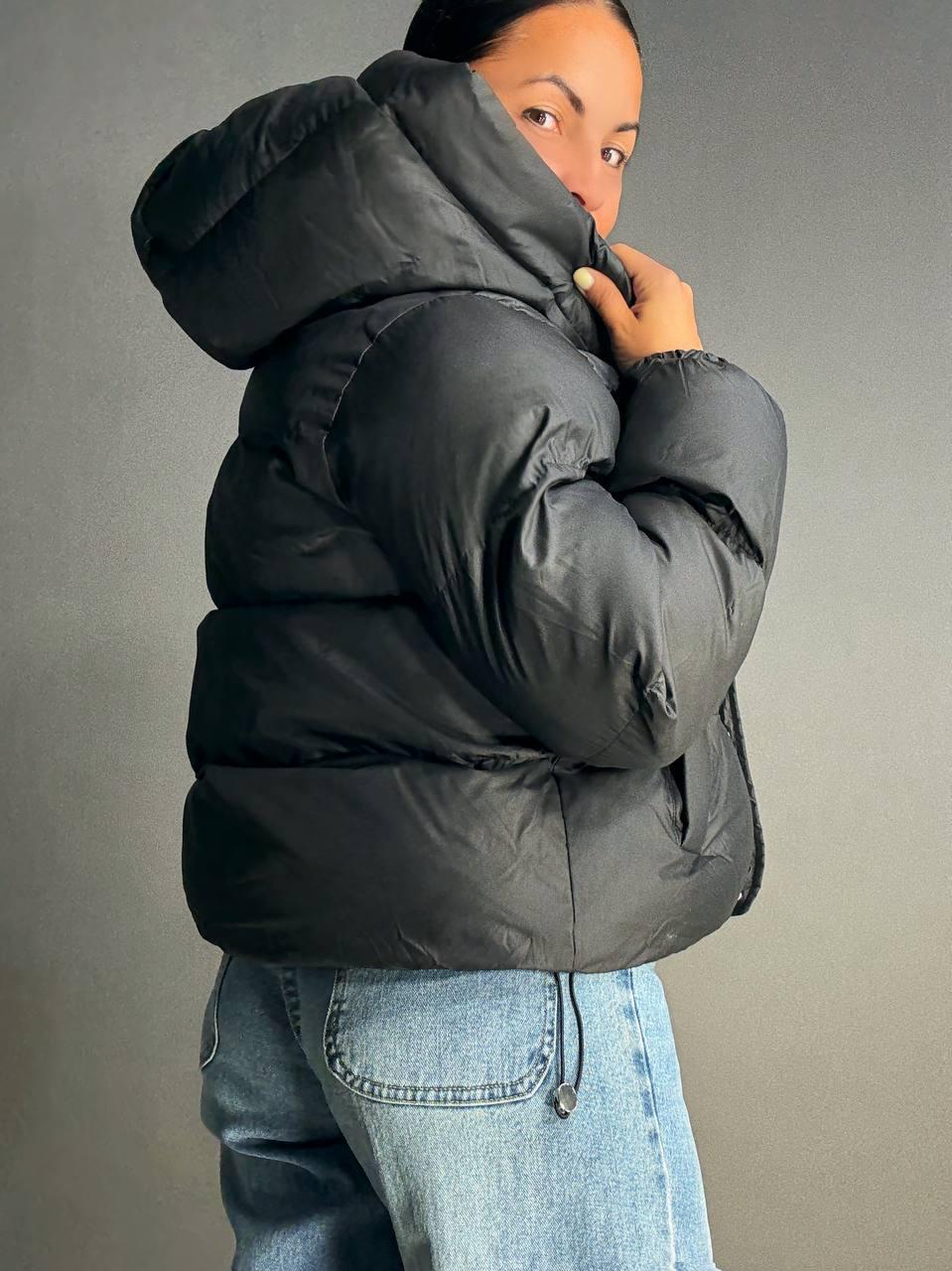 Куртка женская Lady Yep 10005 дутая пуффер с капюшоном р. 46 Черный - фото 3