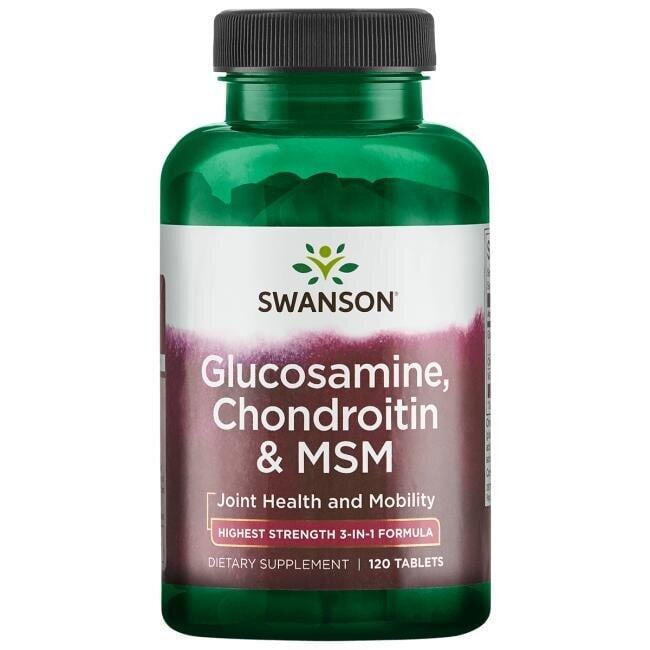 Глюкозамін хондроїтин МСМ Swanson Glucosamine Chondroitin MSM 120 tabs - фото 1