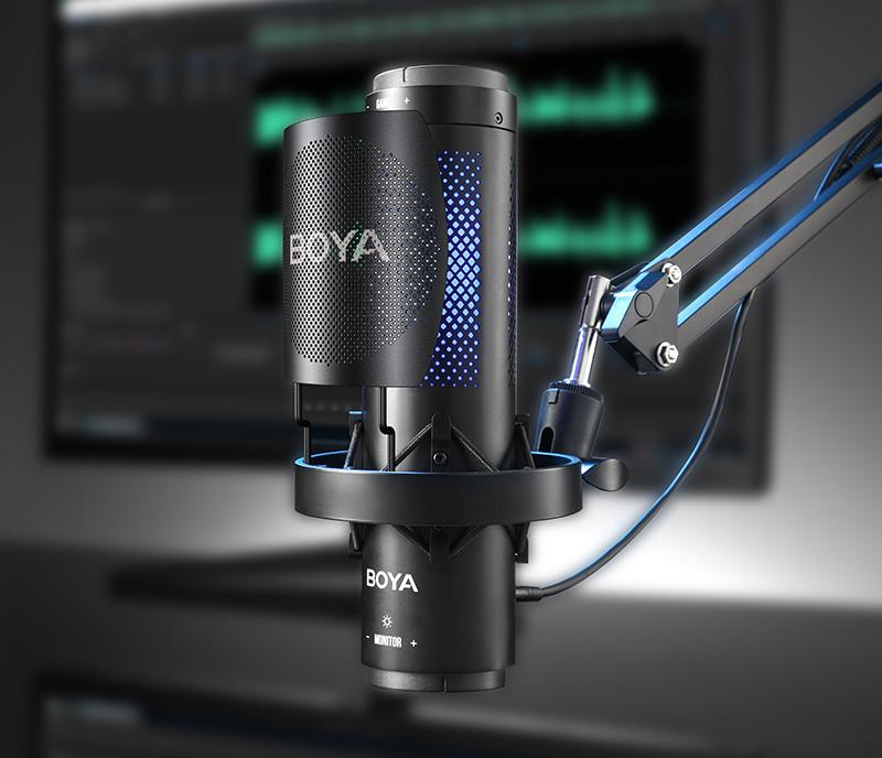 Микрофон BOYA K9 для блоггеров с RGB подсветкой и стойким пантографом (51004) - фото 3 Микрофон BOYA K9 для блоггеров с RGB подсветкой и стойким пантографом (51004) - фото 3