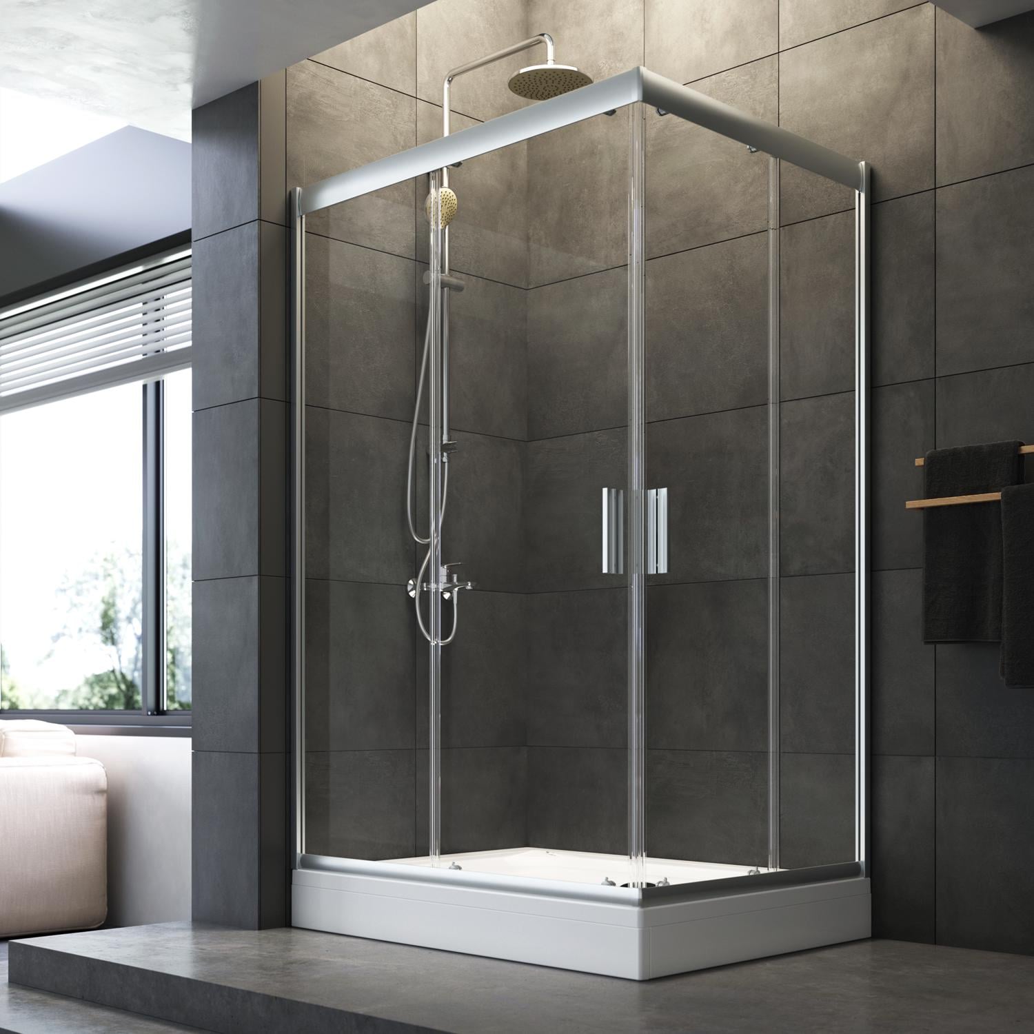 Душевые ограждения AM.PM Gem Square Slide прозрачное стекло 120х90 см Хром матовый (W90UG-403-120290-MT)