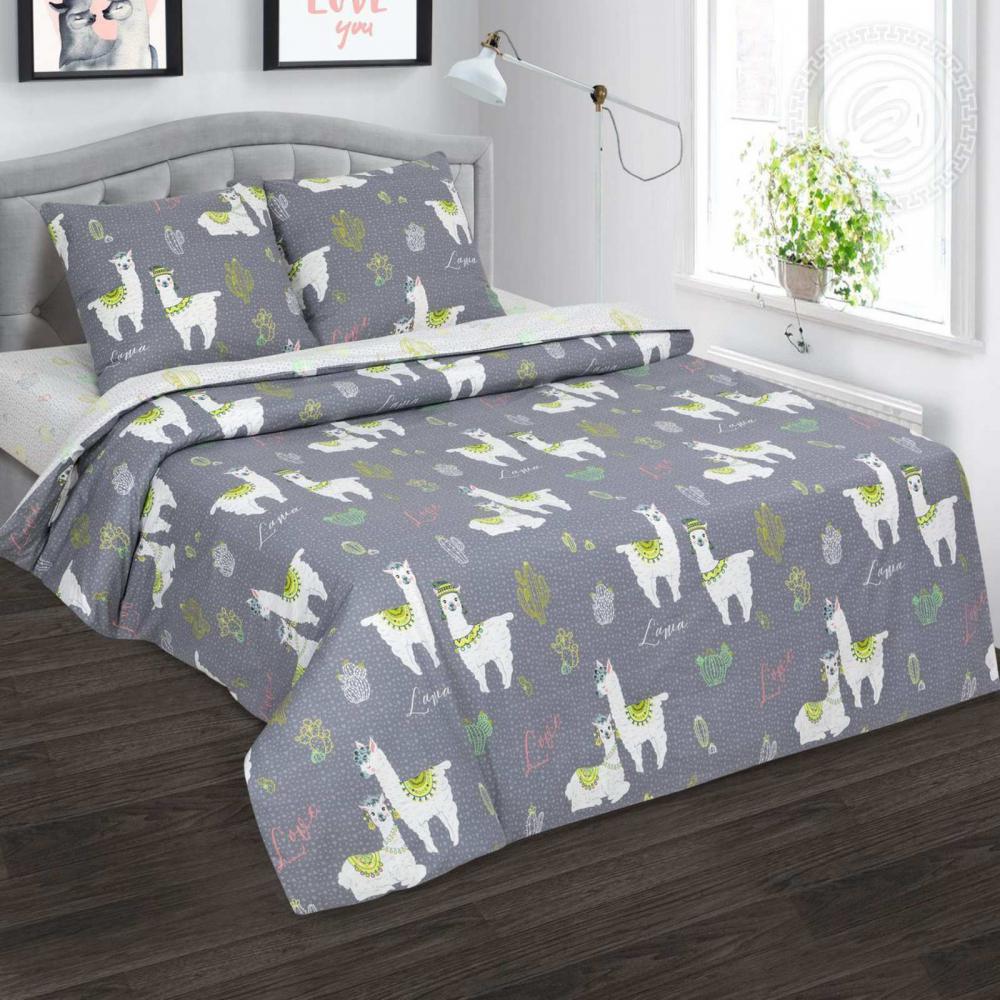 Комплект постельного белья Комфорт текстиль Поплин Лама 145x215 см Семейный 50x50 см ( КТ_pvu_4542_4_50x50 )