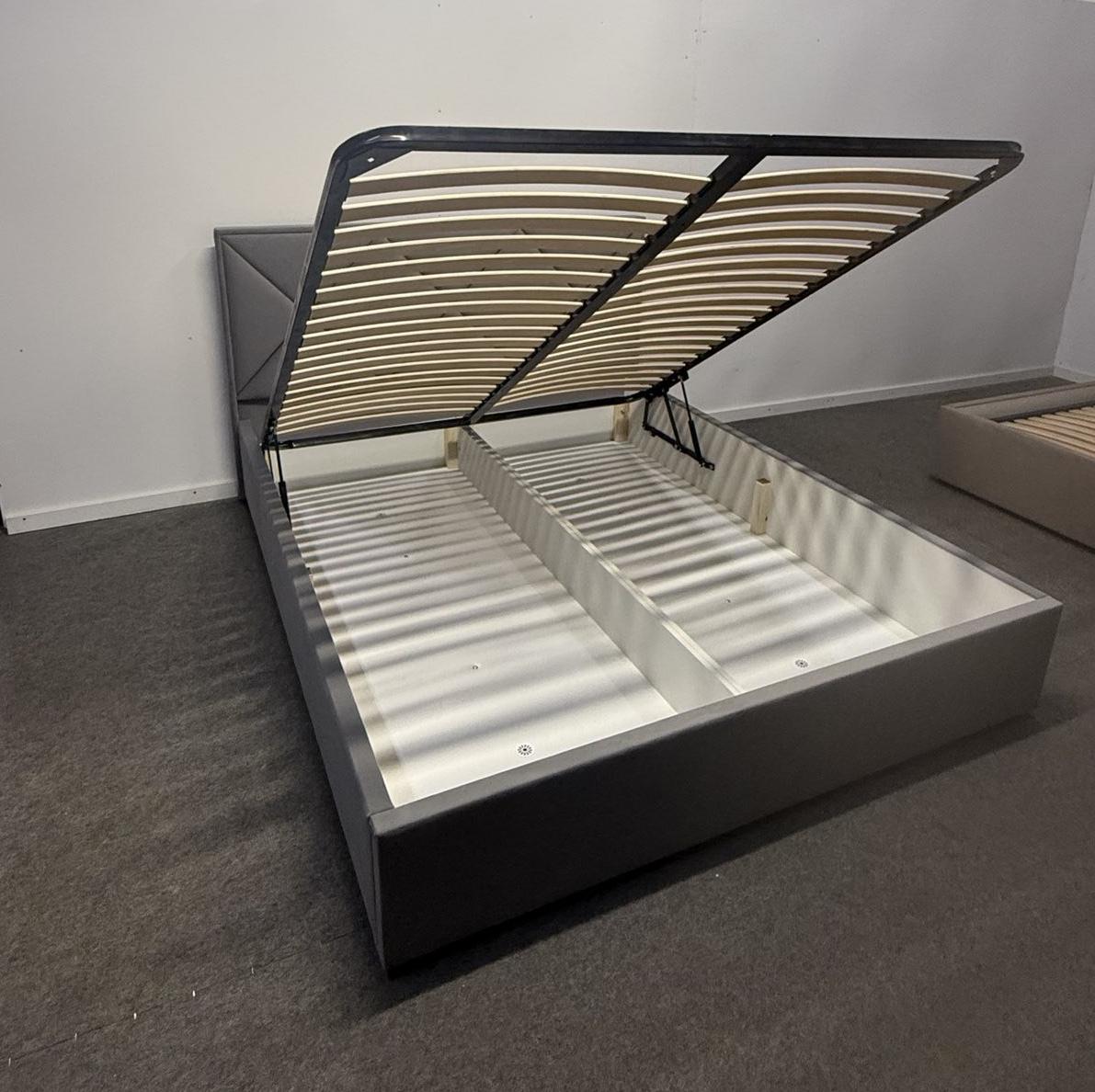 Кровать с подъемным механизмом ADS Mebli Делано 160х200 см велюр Zenit 27 Серый (30376505) - фото 2