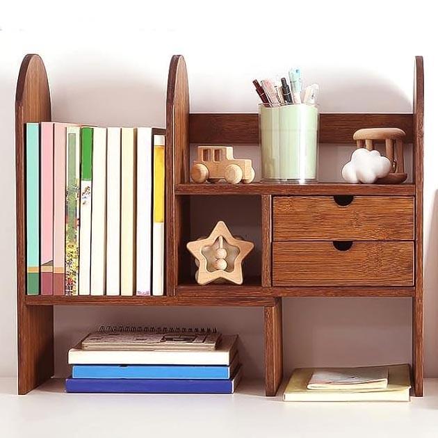 Полка-надстройка настольная из дерева Эльморай шафран (АКД-005306) Полка-надстройка настольная из дерева Эльморай шафран (АКД-005306)