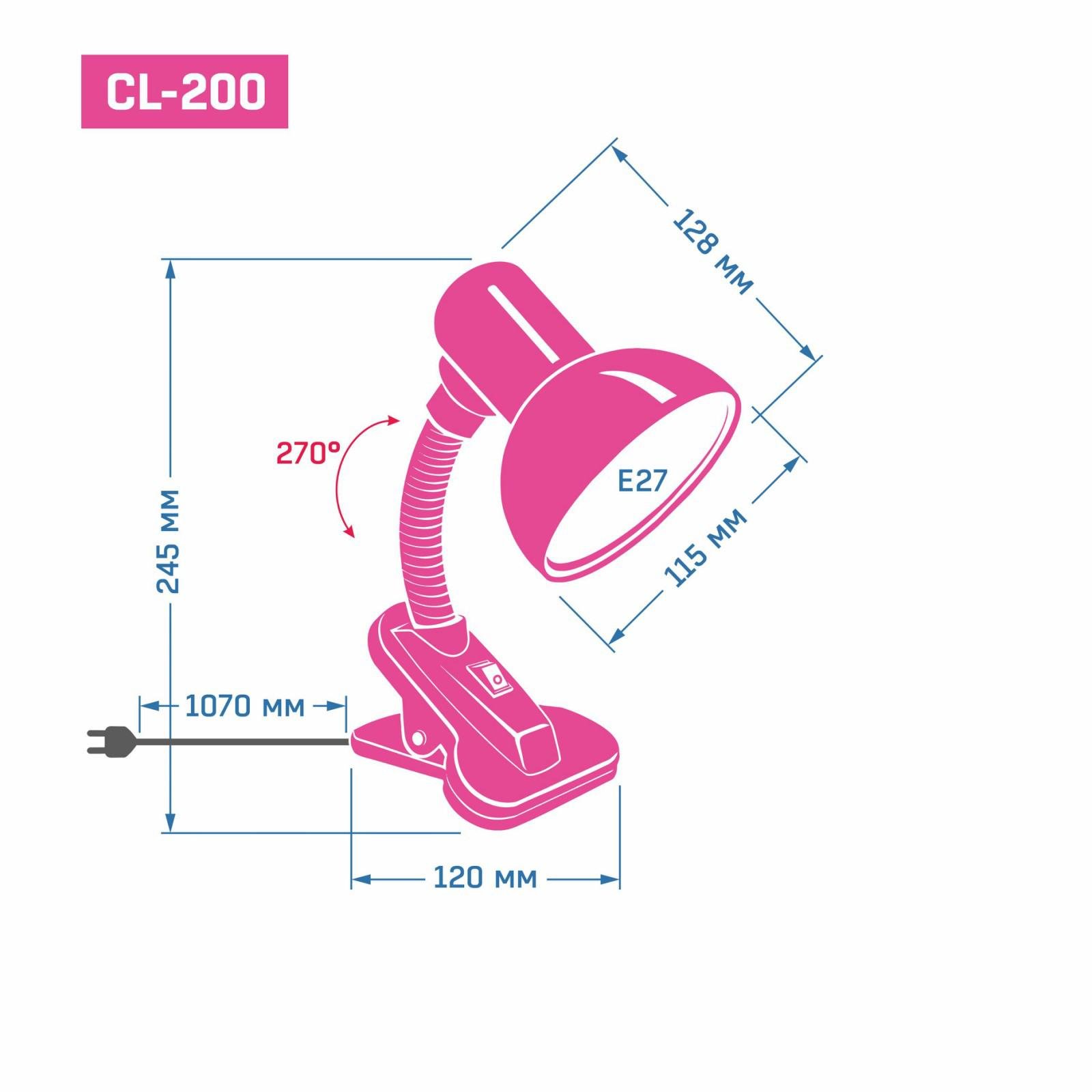 Настільна лампа Loga CL-105 з прищіпкою Сніжинка (9417) - фото 2