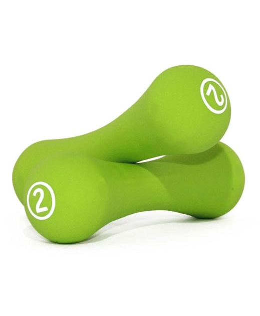 Гантелі неопрен Neoprene dumbbell 2х2 кг Зелений (LS2002-B2)